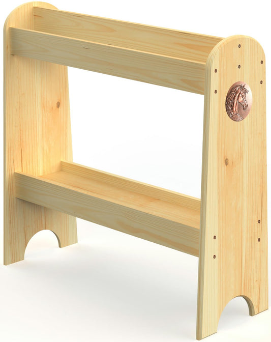 Pine Wood Saddle Rack – Ideal Saddle Stand for Western Horse Gear and Horse Tack Organizers, Suitable for Displaying Trophy Tack at Home - Walnut
