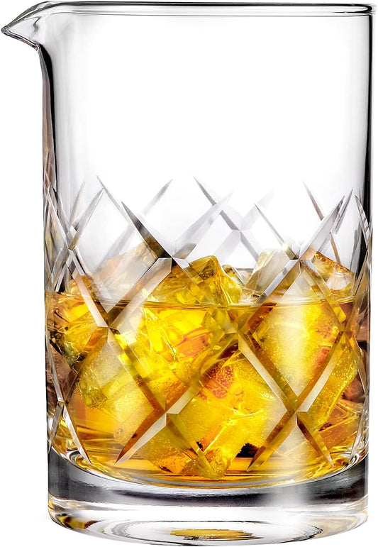 Hiware Professional 24 Oz Cocktail Mixing Glass, Thick Bottom Seamless Crystal Mixing Glass