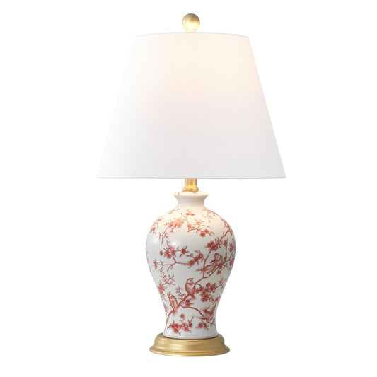 JONATHAN Y JYL3009A Grace 24" Floral LED Table Lamp Classic Cottage Bedside Desk Nightstand Lamp for Bedroom Living Room Office College Bookcase LED Bulb Included, Multicolor