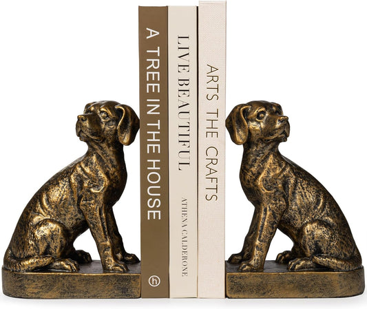 Decorative Bookends for Shelves, Dog Book Ends for Heavy Books, Labrador Retriever Statues Bookends for Heavy Books with Anti-Slip Base Book Holders for Home Office Decor