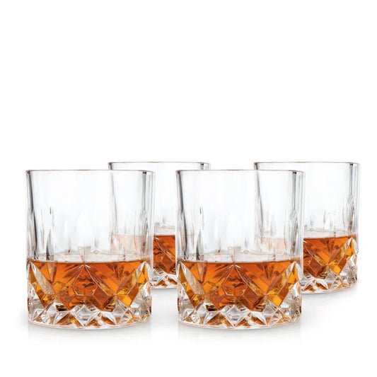 Admiral Crystal Whiskey Tumbler Set, Premium Crystal Clear Liquor Drinking Glass, Classic Lowball Cocktail Glasses Gift Set